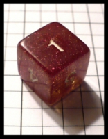 Dice : Dice - 6D - Clear Red Dice With Red Sparkles and White Painted Numerals - Ebay Jan 2012